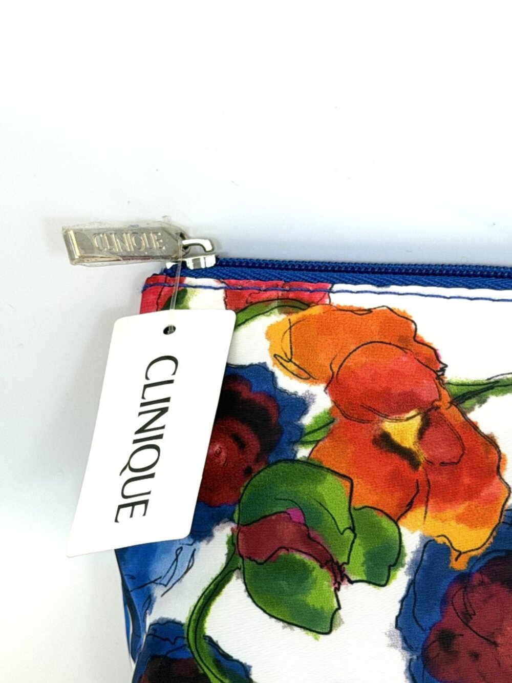 Clinique Jonathan Cohen Floral Cosmetic Makeup Bag Pouch Multicolor New